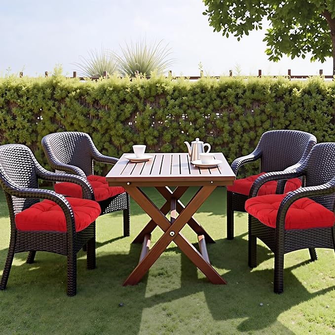 MTMR 2Pcs Outdoor Chair Cushions, Patio Furniture Seat Pads, Waterproof | 2Pcs , waterproof cover, PP cotton, u-shaped, no-fading, thick patio seat pads for outdoor wicker furniture in yard, 19x19x4 - Image 3