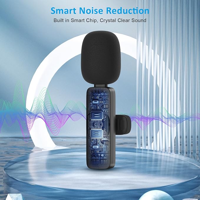 MAYBESTA Wireless Mini Microphone for iPhone Android Phone: Lavalier Lapel Recording Mic for Tiktok YouTube Podcast Interview(Dark Black) - Image 3