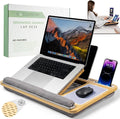 Lap Desk for Adults, Vented 6-Angle Laptop Bed Tray Table, Gray | Cushion pillow base | Phone & tablet holder | Foldable portable couch & sofa stand | Writing, reading, study, drawing, 17in by CosyLifeFlexDesk
