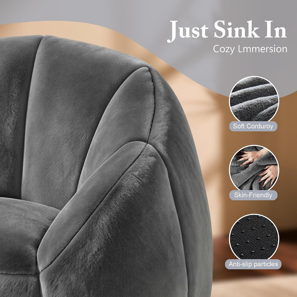 Gericco Giant Bean Bag Chair for Adults, Oversized Shell Shape Bean Bag - Image 7