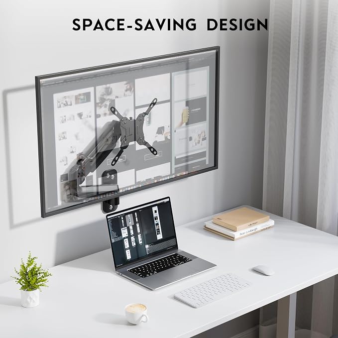 BONTEC Monitor Wall Mount Arm, 13-42 Inch Screens, Max VESA 200x200mm | VESA Gas Spring Height Adjustable, Max 19.8lbs, Swivel, Tilt, Space-Saving Desk Mount, Easy Installation, Single Arm TV Mount - Image 10