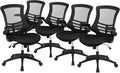 Flash Furniture Mesh Swivel Ergonomic Office Chair, Black, 5-Pack | Flip-up Arms - Set of 5, Mid-Back, Mesh Back by FlashFurniture