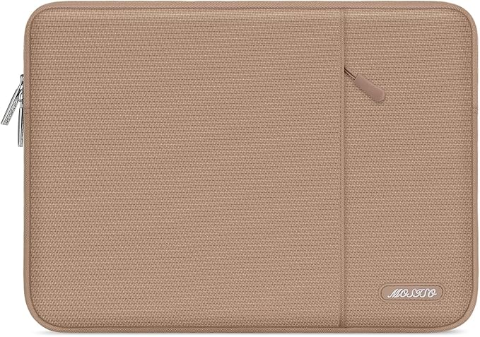 MOSISO Laptop Case 14 inch, Laptop Sleeve Bag with Pocket | Compatible with HP Lenovo Dell ASUS Acer, HP Stream, Dell Latitude, Polyester Vertical Computer Bag, Bronze Brown by MOSISO