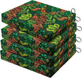 HARBOREST Outdoor Chair Cushions Set of 4, Water Resistant Patio Chair Cushions with Ties, Square Corner Outdoor Seat Cushions for Patio Furniture, 18.5"x16"x3", Colored Leaf by HARBOREST