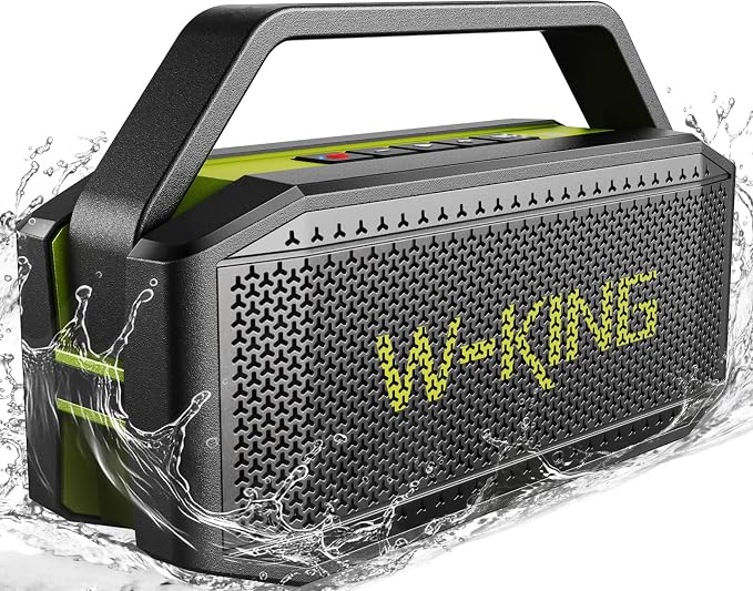 W-KING Bluetooth Speaker 100W Max IPX6 Waterproof Outdoor Portable Loud | 108dB Large Rugged Floating Wireless Boombox Beach Pool Camping Essentials, 60W Deep Bass Radiator EQ, 40H, 2 Pairing, TF AUX by W-KING