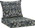 Favoyard Outdoor Deep Seat Patio Cushions Set, 19" x 19", Rainproof, Garden | Fade Resistant, Removable Bottom & Back Cushion, Tie Straps for Patio Furniture, Rocking Chair, Sofa Couch, Green Floral by OutdoorFurnitureAccessories