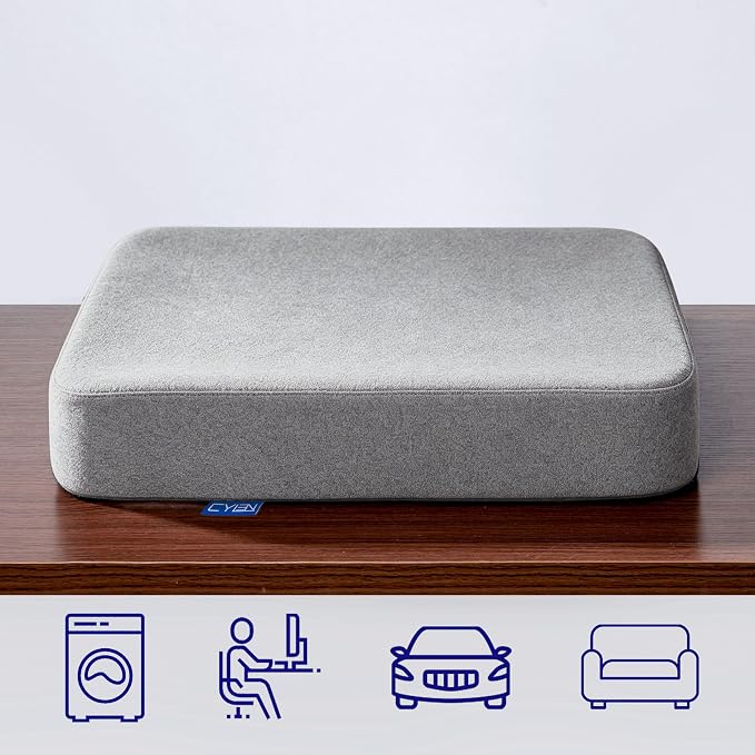 CYLEN Ifoam Memory Foam Layer Wheelchair Cushion - Seat Cushion for Wheelchair-Office Chair, Kitchen Chair-Pressure Sore and Tailbone Pain Relief-High Dense Polyfoam Base (Grey, 18×16×3 inch) - Image 5