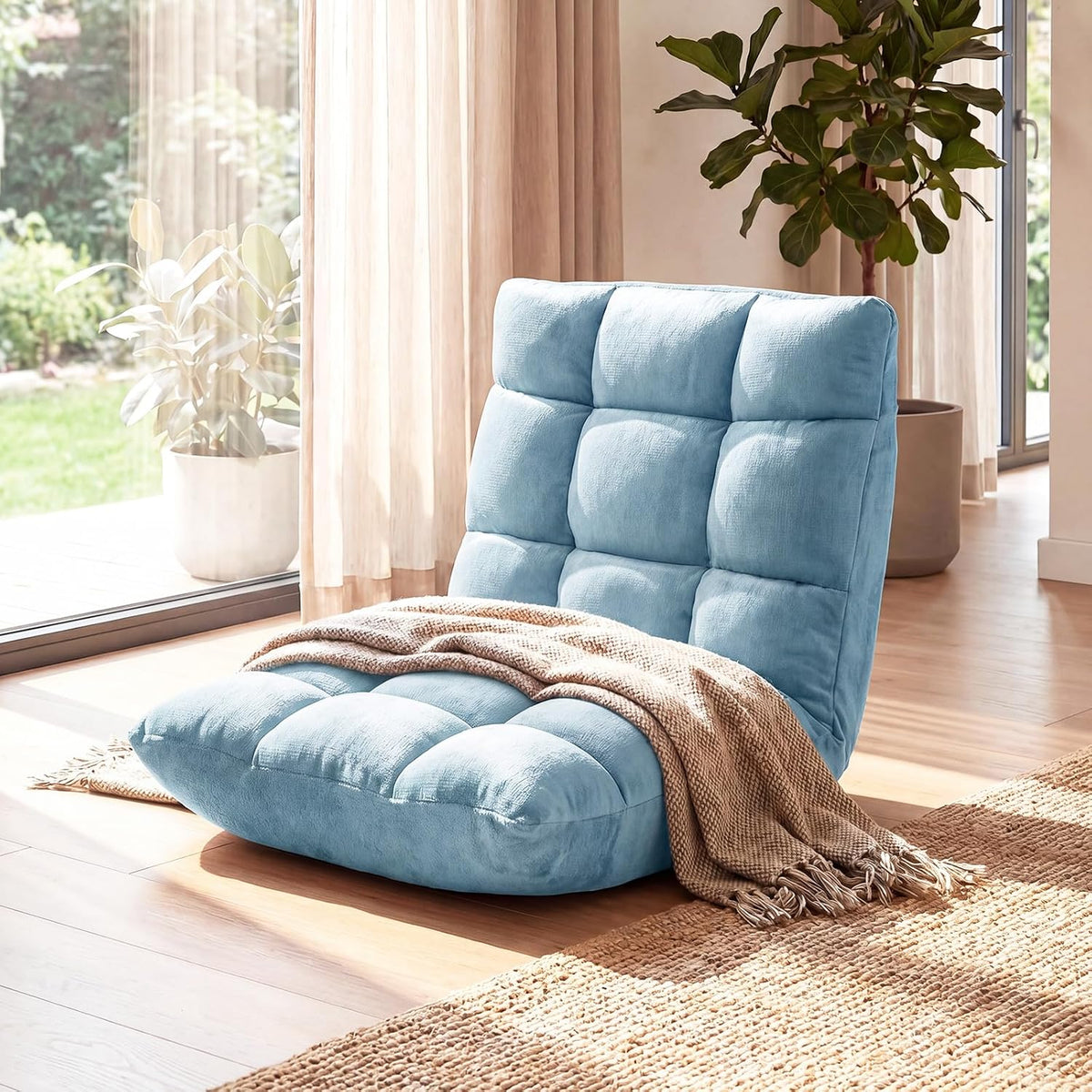 Memory Foam Floor Chair with 14-Poistion Adjustable Back Support - Image 3