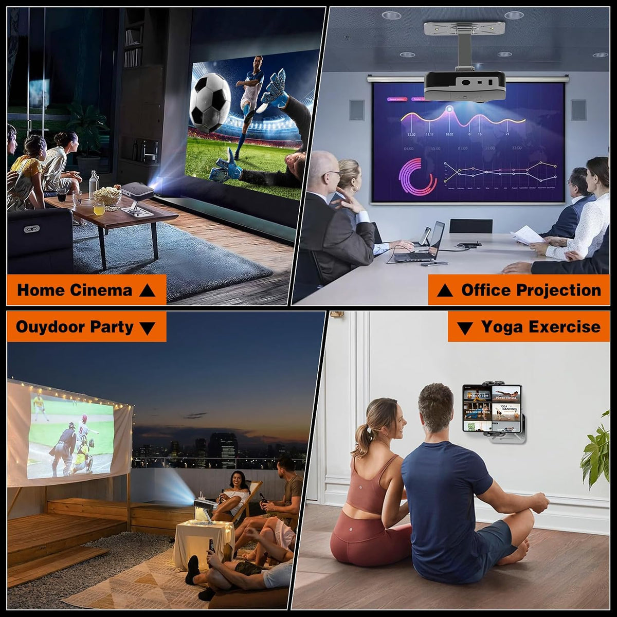 3-in-1 Mini Projector Mount, Wall and Ceiling Mount with 1/4-Inch Thread - Image 6