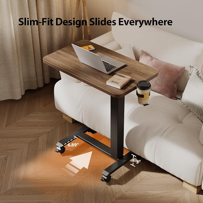 Agilestic 26*16 Inch Height Adjustable Electric Standing Desk, Dark Walnut | Sit Stand Up Computer Desk, with Wheels, Memory Presets, Stable Steel Frame, 88 lbs, Home Office, Studying - Image 5