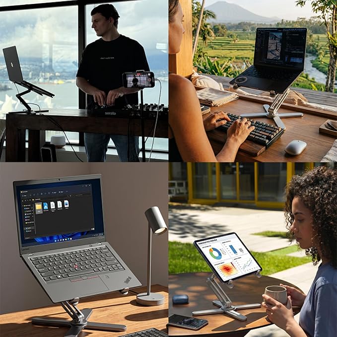 Model-X 3.0 Laptop Stand, Ladjustable Laptop Stand Desk, Ergonomic Laptop Stand Desk，360 Rotating Laptop Riser - Image 6