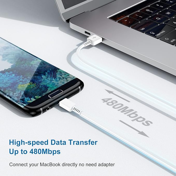 Type C Charger Fast Charging, 2Pack USB C Android Phone Charger&10ft Cables | Wall Charger Blocks &2x 10ft USB-C cables for Samsung Galaxy S8/S9/S10 Plus/S10e/S20/S21 Ultra/Plus, Note 8/9/10,Pixel3 White - Image 6