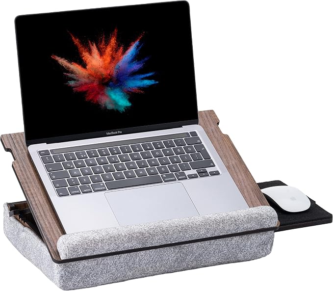 Vigo Wood Lap Desk for Laptop - Laptop Tray with Cushion, Portable Lap Desk for Lap, Adjustable Lapdesk, Couch Lap top Table for Work, Ergonomic Lap top Stand for Bed by VigoWood