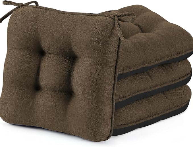BETU Chair Cushions for Dining Chairs,3.5" Thick Kitchen Table Chair Pads with Ties,Non Slip Backing and Covers,Seat Cushion for Dining Room,Bar,Patio Chairs,18"X18"X3.5" by BETU