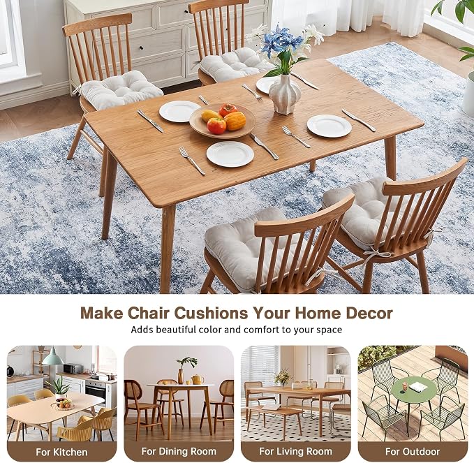 BETU Chair Cushions for Dining Chairs,3.5" Thick Kitchen Table Chair Pads with Ties,Non Slip Backing and Covers,Seat Cushion for Dining Room,Bar,Patio Chairs,20"X20"X3.5" - Image 8