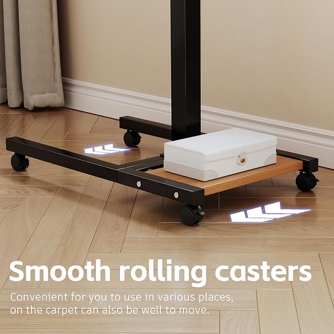 Furist Mobile Adjustable Height Laptop Stand PC Computer Portable Notebook Swivel Laptop Desk Rolling Table Desk Cart Tiltable with Wheels Casters& Mouse Pad Table - Image 6