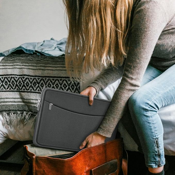 Laptop Case 15.6 inch, Shockproof Protective Laptop Cover Carrying Computer Bag with Accessory Pocket Portable Computer Sleeve Compatible with HP, Dell, Lenovo, Asus, Grey - Image 6