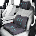 3 PCS Seat Cushion for Carseat Lumbar Support Pillow Car Neck Headrest Pillows Memory Foam Gel Memory Foam Massage Point Seat Pads Pressure Relief Back Cushion for Office Chair(Light Grey) by FLORICH