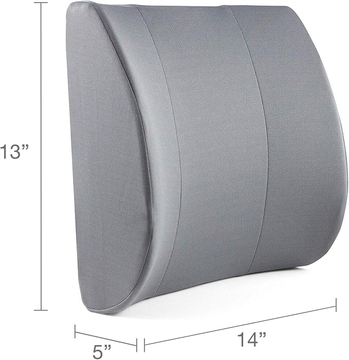 DMI Lumbar Support Pillow for Chair to Assist with Back Support with Removable Washable Cover to Ease Lower Back Pain and Discomfort while Improving Posture, 14 x 13 x 5, Contoured Foam, Premium,Gray - Image 8