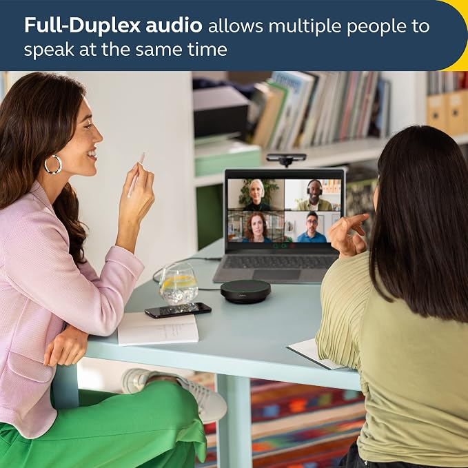 Jabra Speak2 40 Portable Speakerphone - 4 Noise-Cancelling Mics, 50mm Full Range Speakers with Wideband Audio for Clear Sound, USB-A/USB-C Connections - Certified Microsoft Teams Speaker - Dark Grey - Image 3