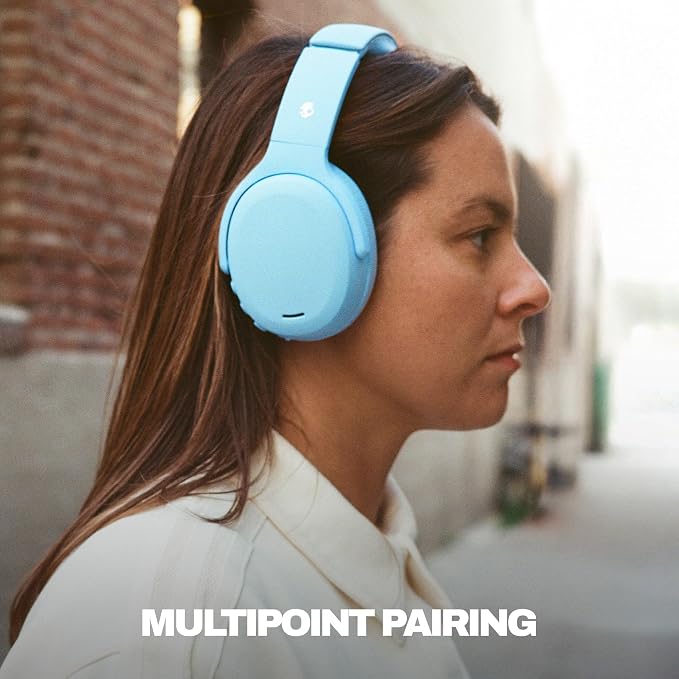 Skullcandy Crusher ANC 2 Noise Cancelling Wireless Headphones - Preppy Blue | Multi-Sensory Crusher Bass, Over-Ear Fit, Bluetooth, 60 Hours Battery, Working Out, Gym, Travel, Studying, Music, Gaming - Image 6