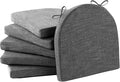 IPYNBAP Chair Cushions for Dining Chairs, Kitchen Chair Cushions, 16'' x 16'' x 2'', Non Slip Indoor Seat Cushions, Chair Pads for Dining Chairs with Ties & Removable Cover, Set of 6, Dark Grey by IPYNBAP