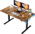Agilestic 48*28 Inch Height Adjustable Electric Standing Desk, Rustic Brown | Sit Stand Up Computer Desk, Extra Wide desktop, Memory Presets, Stable Steel Frame,154 lbs, Easy Assembly, Splice Board by Agilestic
