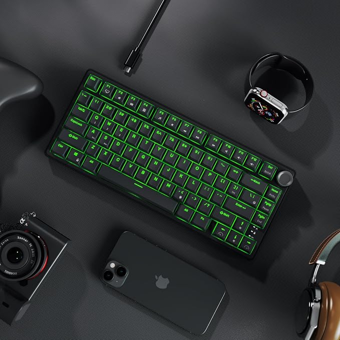 RK ROYAL KLUDGE R75 Wired Mechanical Gaming Keyboard, 75% Hot-Swap Mechanical Keyboard Volume Knob, Soft Pre-lubed Tactile Brown Switch - Image 9