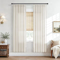 Hokibero Natural Pinch Pleated Linen Curtains 78 Inch Long for Living Room | Ivory Light Filtering Semi Sheer Curtain,Back Tab Hooks Rings,Farmhouse Textured Privacy Drapes for Bedroom Window,2 Panels by Hokibero