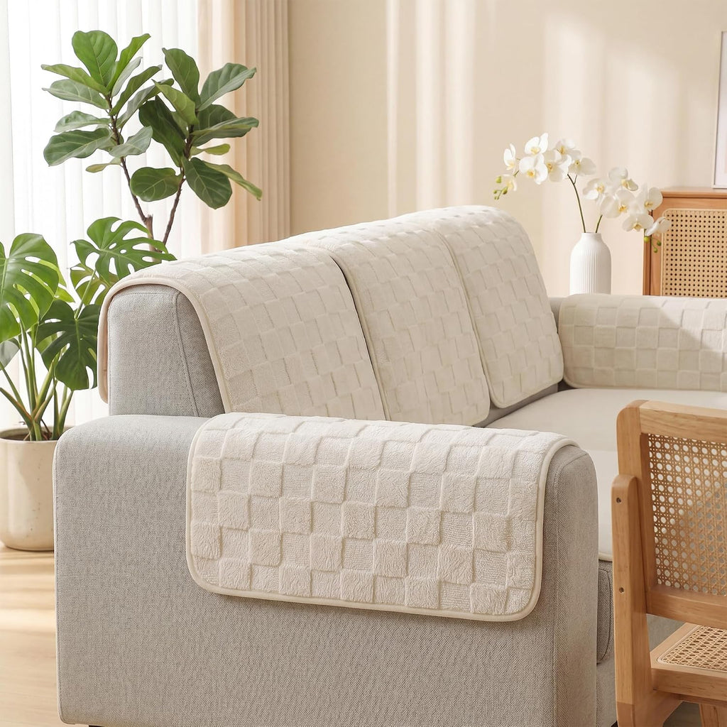 Foxdecor Couch Arm Covers for Sofa Arm Chair Covers Set of 2 - Image 2