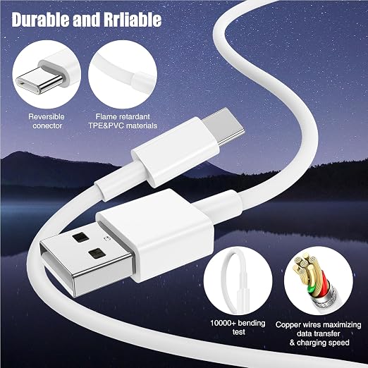 Car Carplay Cable for iPhone 17 16 15 Pro Plus Pro Max Air，3-Pack [3.3FT+3.3FT+6FT] USB A to USB C Cable for iPhone 17 16 15，for iPad Pro/Air/Mini，for Galaxy S25 S24，for MacBook Pro/Air and More - Image 4