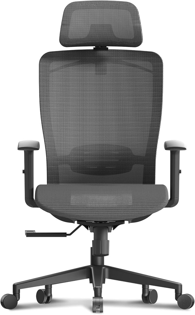 FLEXISPOT Ergonomic Office Chair, High Back Mesh Swivel Computer Chair, Executive Office Desk Chairs, with Adjustable Lumbar Support/2D Headrest/Lockable Backrest, OC3 Air, Gray - Image 4