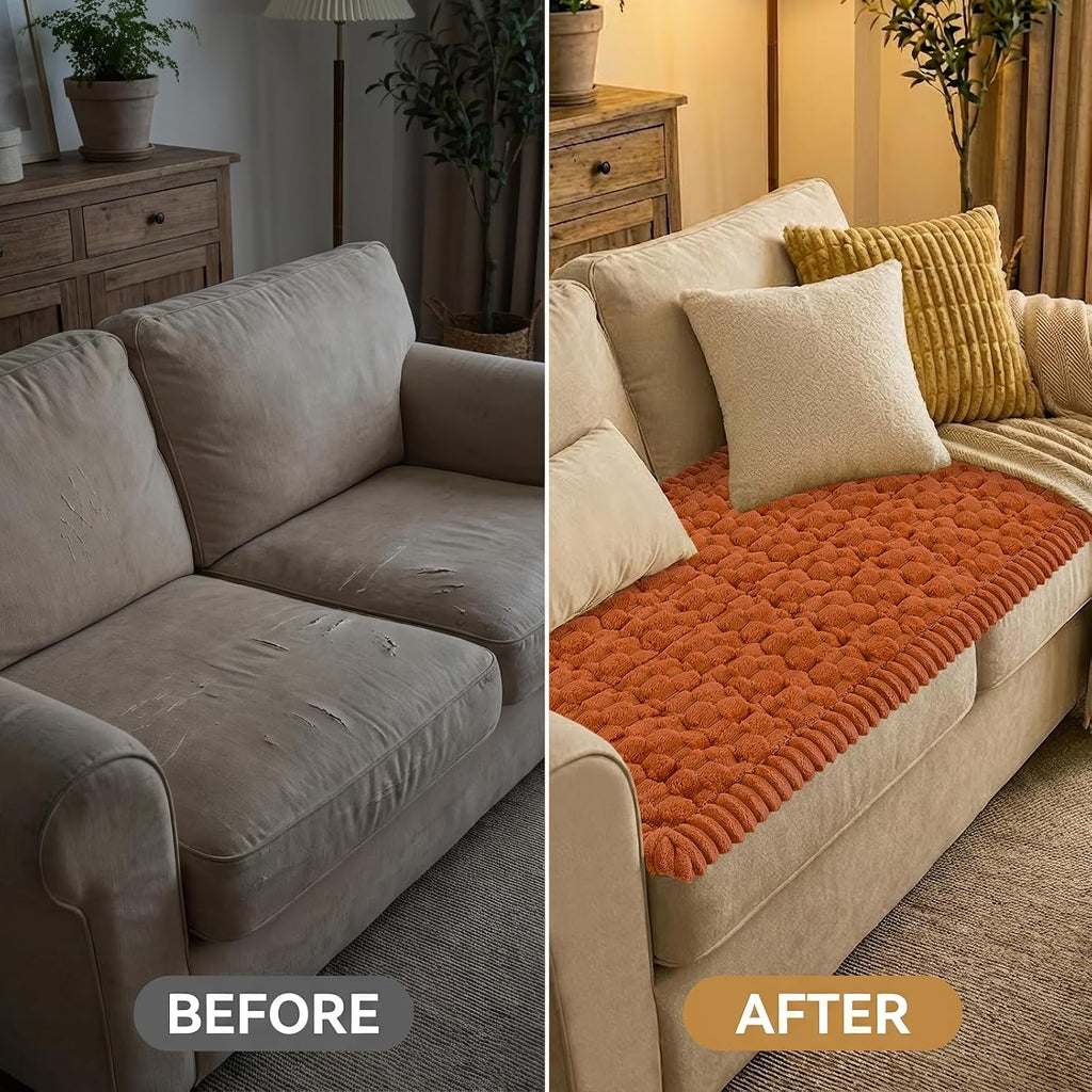 Smiry Fall Couch Cover for Dogs, Non Slip Fuzzy Pet Sofa Protector Washable - Image 7