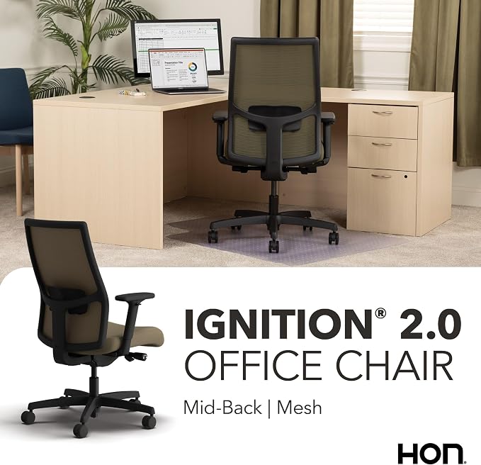 HON Ignition 2.0 Ergonomic Office Chair, Lumbar Support, Quicksand | Ergonomic office desk chair with lumbar support, adjustable arms, office decor, workstation comfort for focused productivity - Image 7