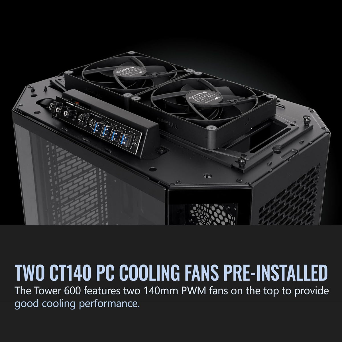 Thermaltake Tower 600 Black Mid-Tower ATX Case; 3 Tempered Glass Panels; Hidden-Connector Motherboard Support; Rotational PCI-e Slots; CA-1Z1-00M1WN-00; 3 Year Warranty - Image 6