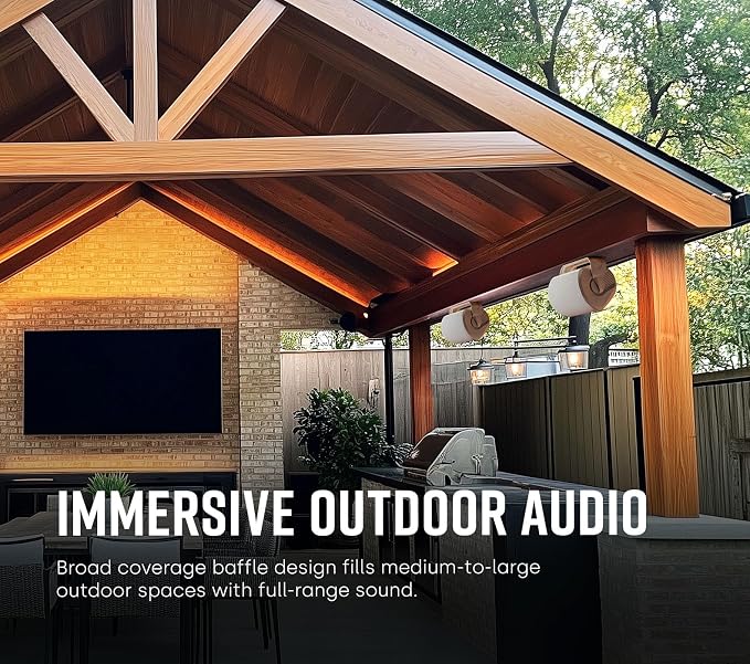 Polk Audio Atrium 6 All-Weather Outdoor Speakers with Bass Reflex Enclosure (Pair, Black), Broad Sound Coverage, Speed-Lock Mounting System (Pack of 4) - Image 6