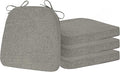 ELFJOY Non-Slip Chair Cushions for Dining Chairs Light Grey 16.7"x16" | 4 Pack, with Ties and Washable Cover, U Shape, Breathable Fabric, for Kitchen Dining Office Folding Chairs，Comfortable by ELFJOY