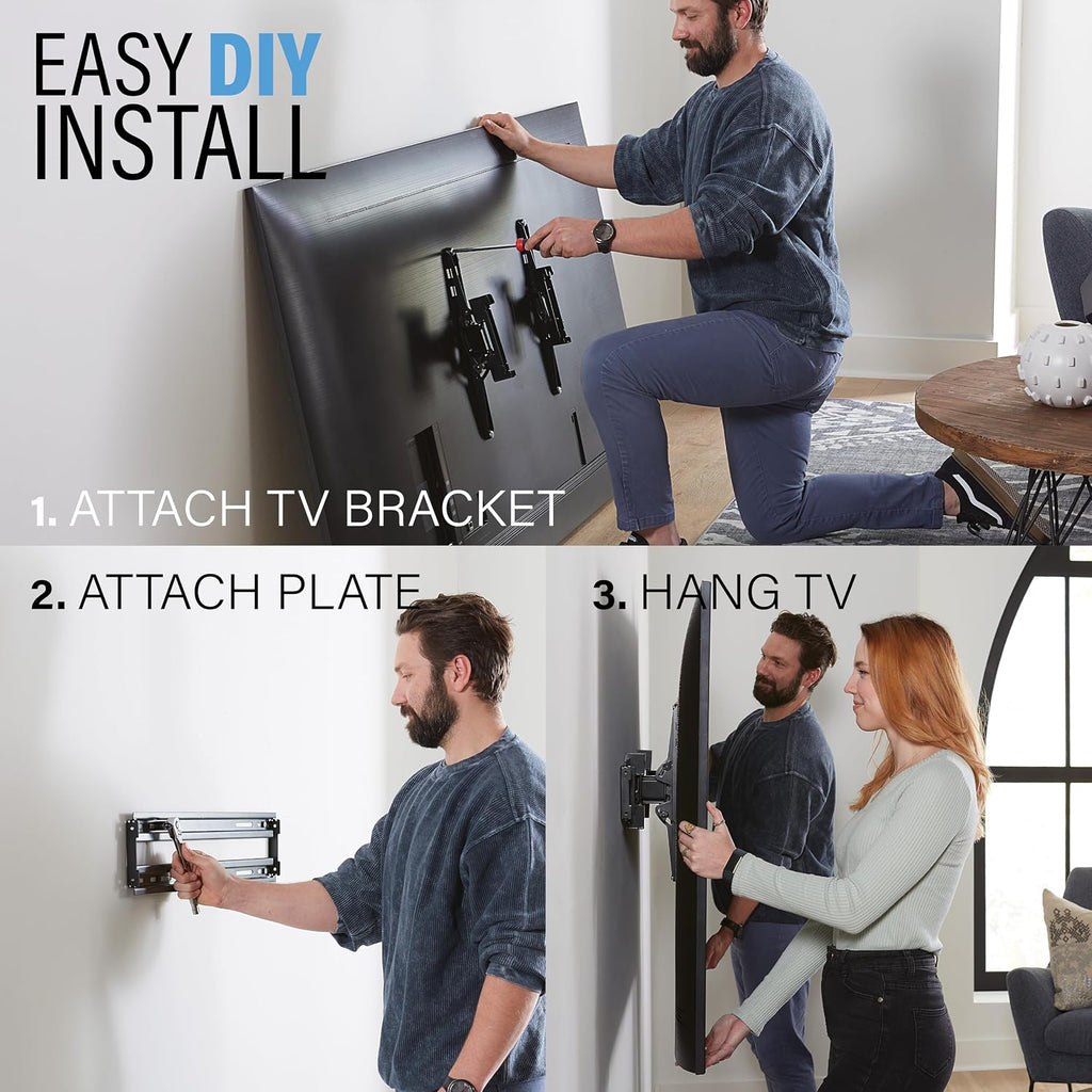 SANUS Extendable Tilting TV Wall Mount for 32”–90” TVs up to 110 lbs – 5.2” Extension for Easy Cable Access and Added Tilt, Tool-Free Tilt to Reduce Glare, Low Profile Design - Image 8