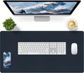 Dark Blue Desk Mat, Desk Matt for Desktop, Waterproof Large Leather Keyboard Mat, Computer Mat for Office/Home/Decor(31.5 x 15.7 Inches) by Bloss