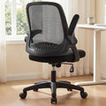 NEO CHAIR Office Desk Chair, Ergonomic Mesh with Flip-Up Arms, All Black | Lumbar Support, Height Adjustment, 360° Swivel and Rolling Base, Space-Saving Design for Home Office, Vanity or Study by NEOCHAIR