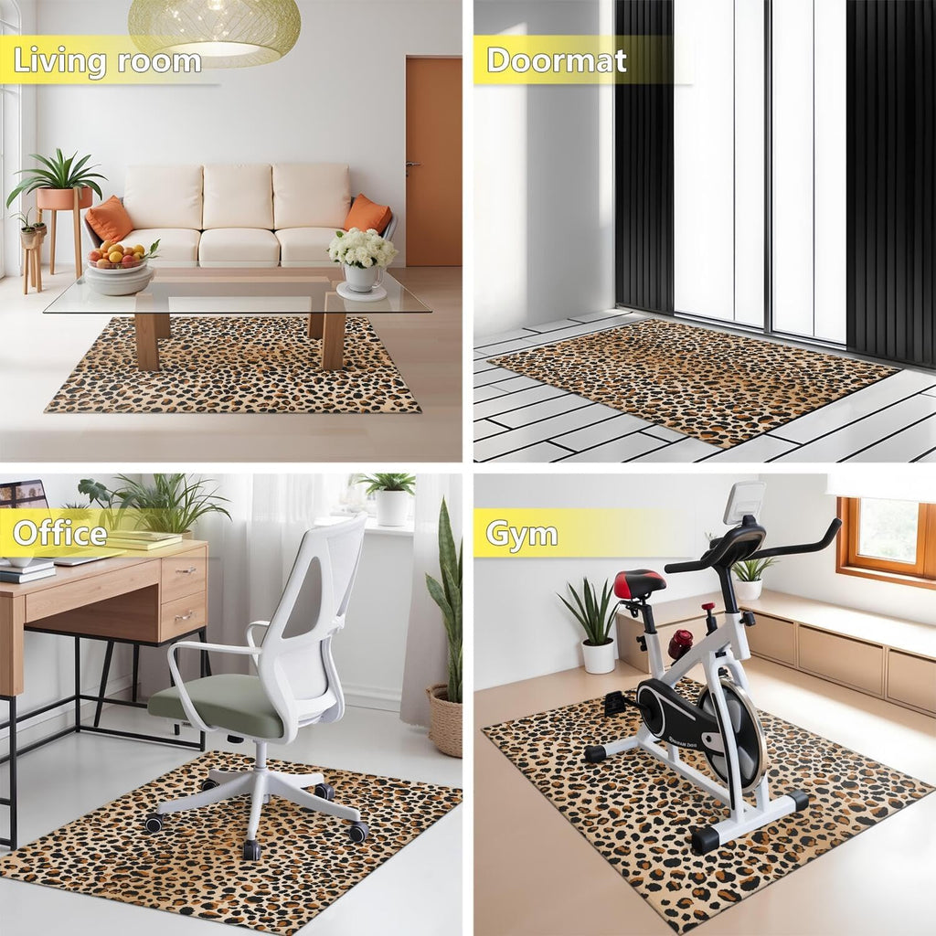 Office Chair Mat for Carpet Hardwood Tile Floor,36"x48" Computer Chair Mat for Rolling Chairs Carpet, Under Desk Non Slip Gaming Rug, Low-Pile Rubber Backing Large Protector Mat,Leopard Cheetah - Image 7