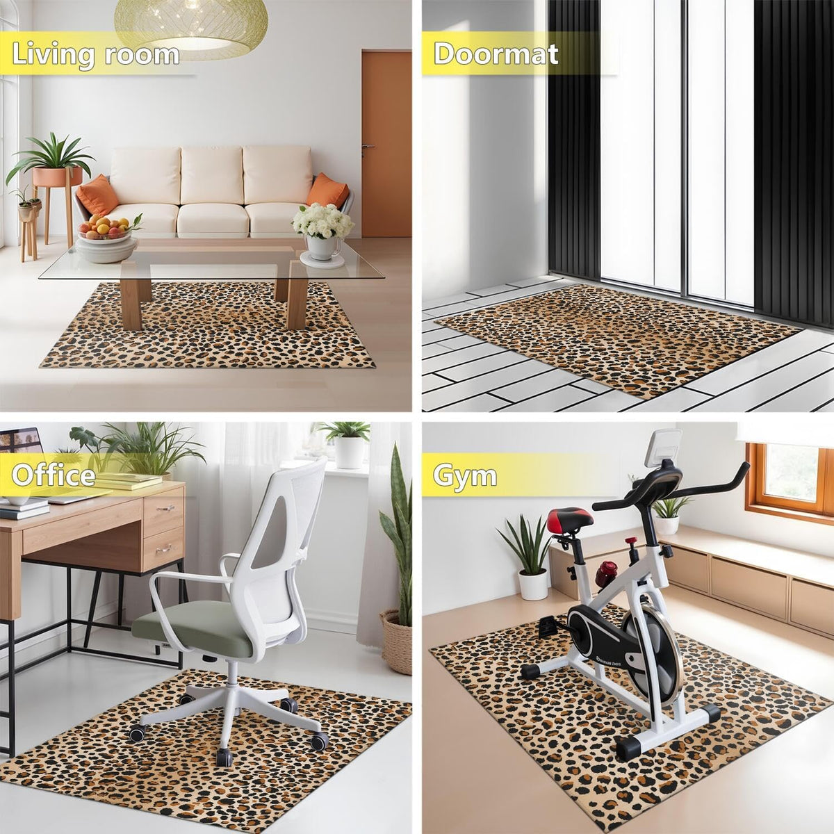 Office Chair Mat for Carpet Hardwood Tile Floor,36"x48" Computer Chair Mat for Rolling Chairs Carpet, Under Desk Non Slip Gaming Rug, Low-Pile Rubber Backing Large Protector Mat,Leopard Cheetah - Image 7