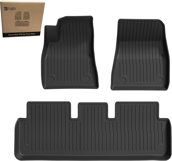 Floor Mats for 2024-2026 Tesla Model 3 Highland, 3 PCS Tesla Model 3 Accseeories Front & Rear Set, Precision Custom All-Weather TPE Waterproof Floor Liners by Unknown