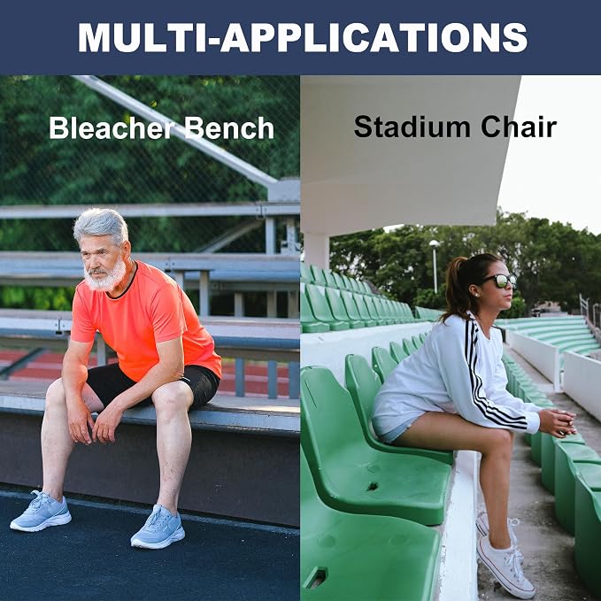 Stadium Seat Cushions 2-Pack 3-Pack, Portable Bleacher Cushions, Waterproof Oxford Fabric, Zipper Design, (Blue, 2-Pack) - Image 6