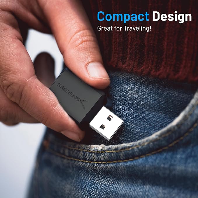 SABRENT USB External Stereo Sound Card Adapter, Plug & Play (AU-MMSA) | USB audio adapter; no drivers needed; for Windows & Mac; 3.5mm headphone & mic jacks; usb to 3.5mm jack audio adapter - Image 5