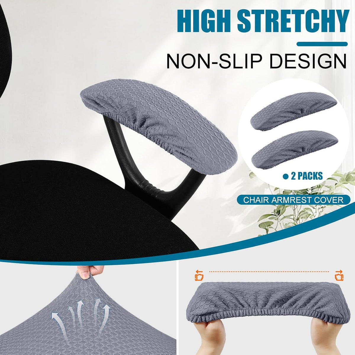 Smiry Office Computer Chair Armrest Covers, 2PCs Anti-dust Arm Rest Pad - Image 3