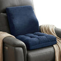 baibu Memory Foam Small Recliner Cushions with Lumbar Support Pillow Set, 18x16x4 Inch Dual-Layer Design Non-Slip Recliner Seat Cushion & Back Support Pillow for Reduce Hip & Lumbar Pain, Navy Blue by baibu