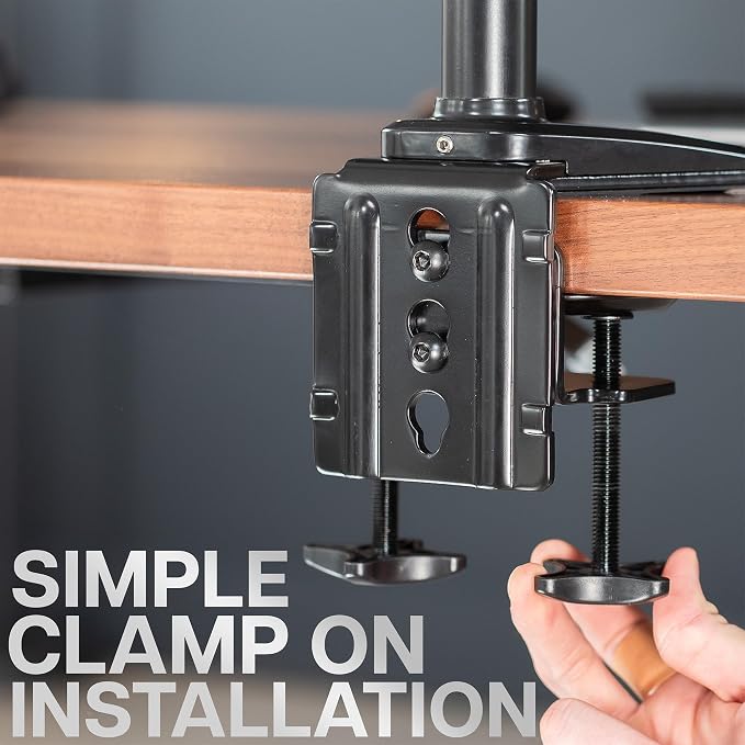 VIVO Quad Pneumatic Monitor Mount for 4 Screens up to 32 inches, Fully Adjustable, Heavy Duty Desk Stand with C-Clamp, Black, STAND-V400G - Image 8