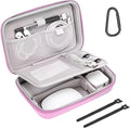 MOSISO Electronic Organizer Travel Case Compatible with MacBook Power Adapter, Compatible with Magic Mouse & Pencil, SD Card, USB Flash Disk with 4 Modular Insert & 2 Cable Tie & Snap Hook, Pink by MOSISO