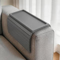 Grey Bamboo Wood Couch Armrest Table, Couch Arm Tray, Foldable Anti-Slip Bamboo Couch Tray, Sofa Cup Holder for Drink Snacks Remote Control by Nhohobiy